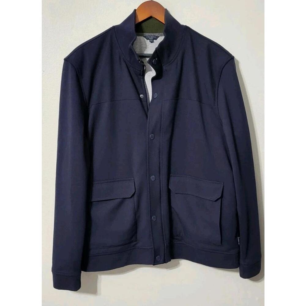 Ted Baker Kaptain Coat Jacket Size 6 2XL Navy Blue Green NWOT Lined Heavy Warm
